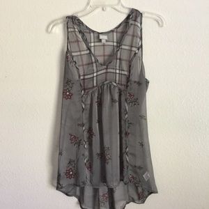 Converse One Star | Grey Floral Plaid  Top